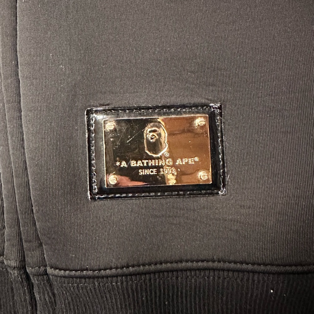 Bape x Travis Scott DSM 2015 Neoprene Black and Gold Zip Up Hoodie size XXL Used - Picture 3 of 16